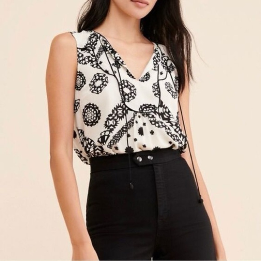 Anthropologie Black and White Top